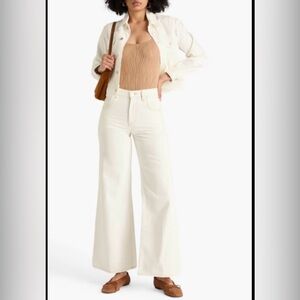 Maje High-Waisted Wide-Leg Jeans White, US 6